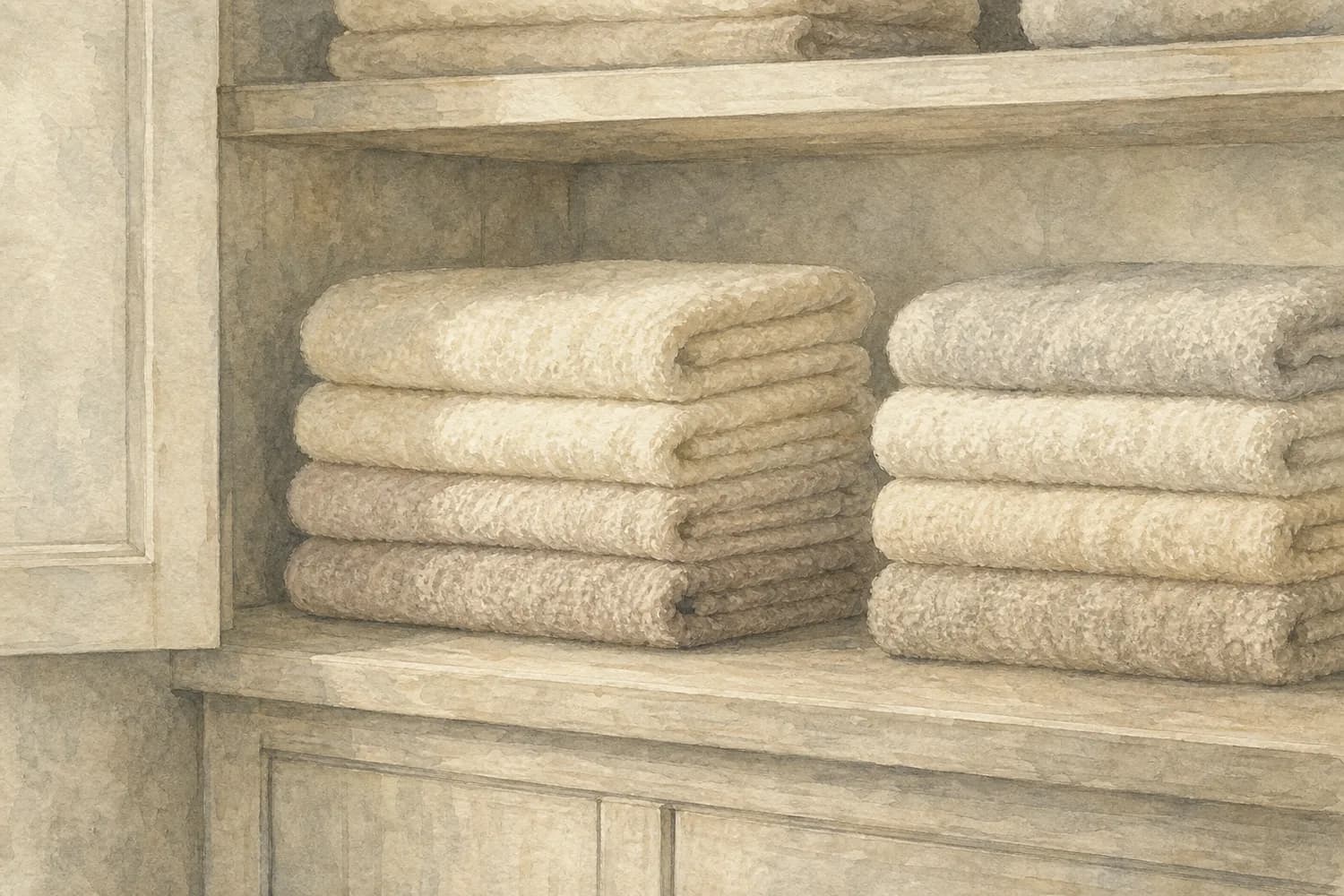 Watercolor detail of a freshly cleaned corner in a Northgate home