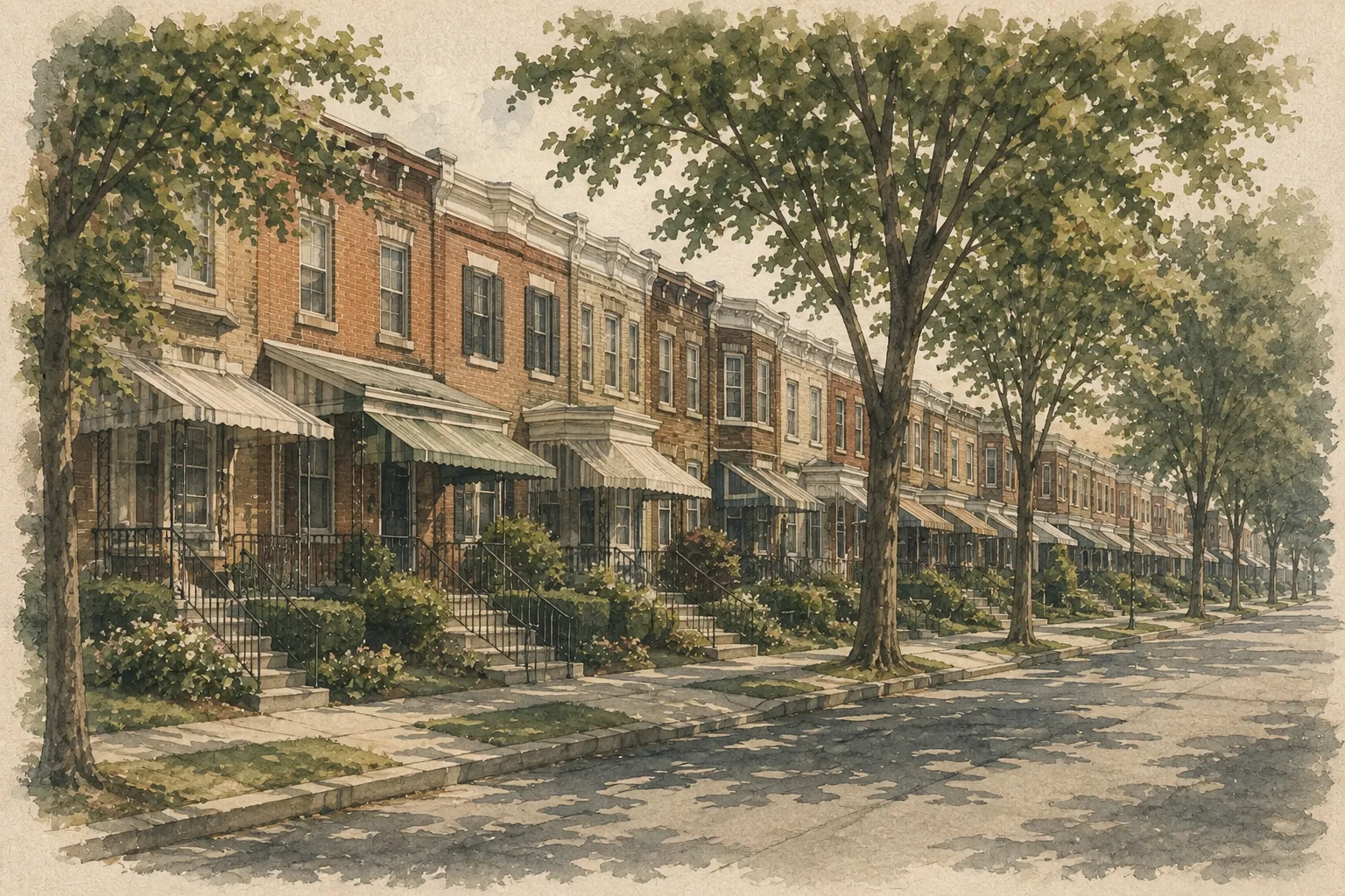 An illustration of Mayfair, Philadelphia