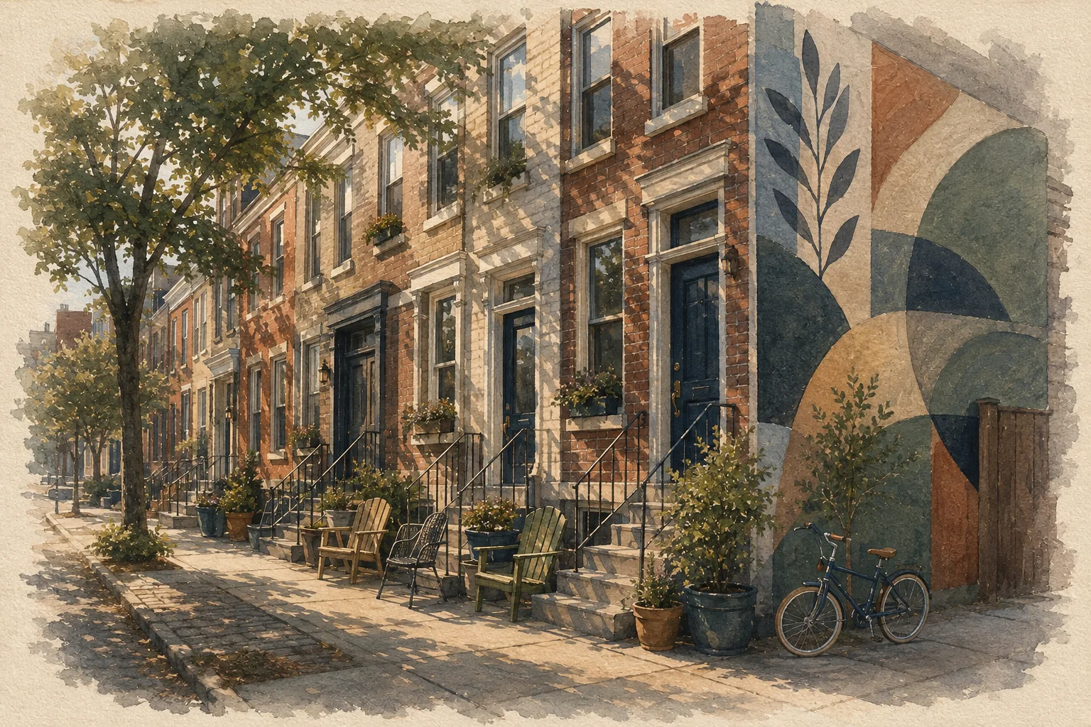 An illustration of Moving to Philadelphia, Philadelphia
