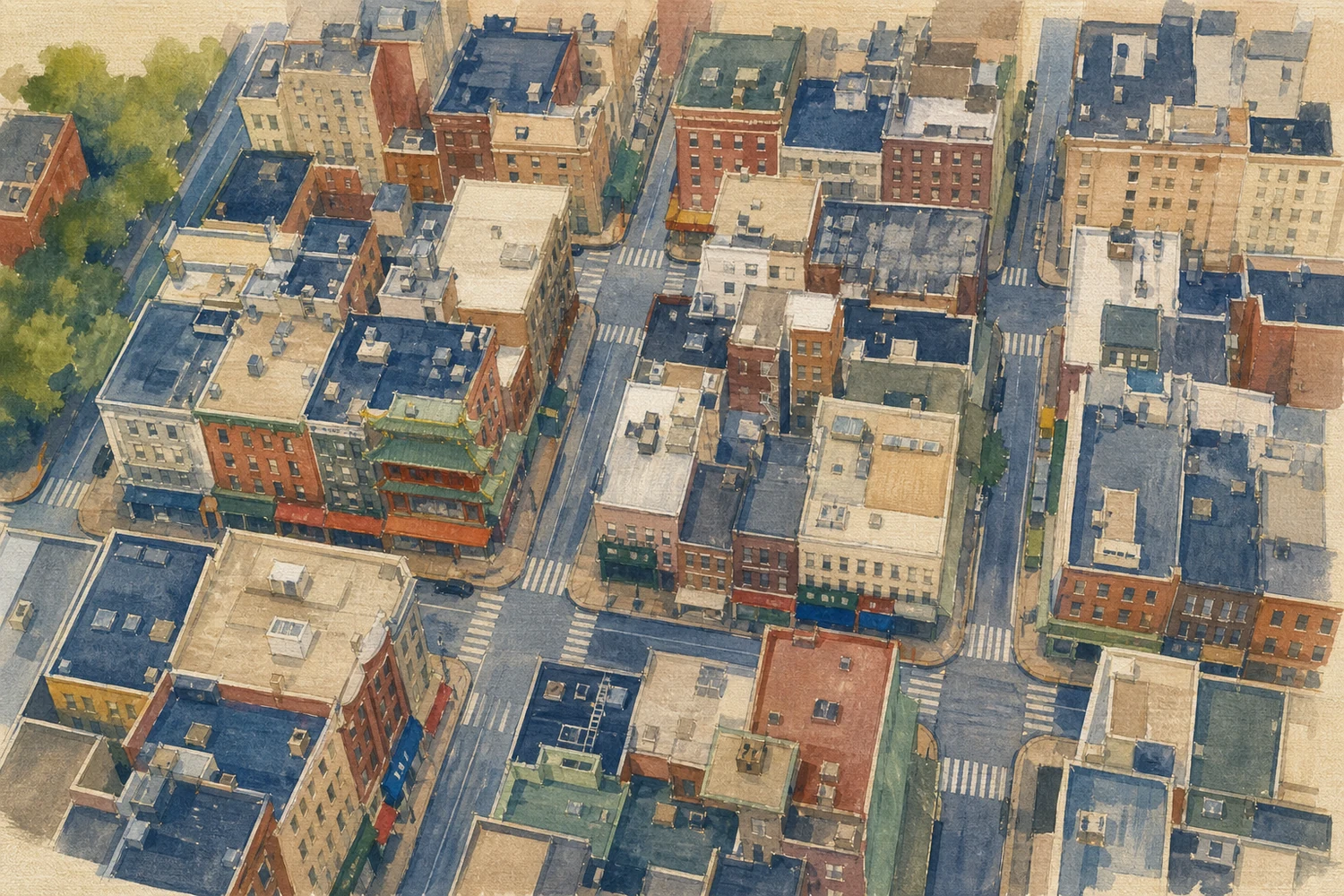 An illustration of Chinatown, Philadelphia