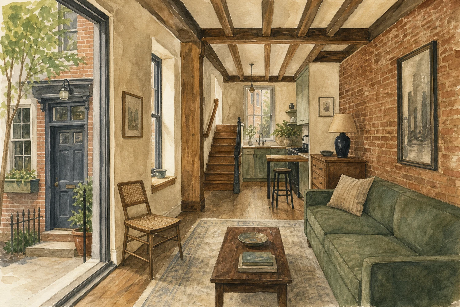 An illustration of Fitler Square, Philadelphia