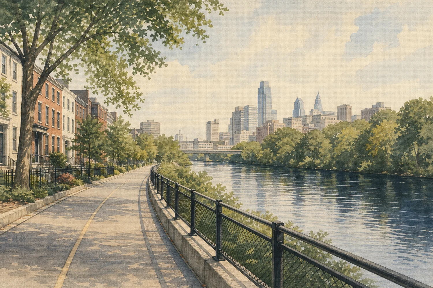 An illustration of Fitler Square, Philadelphia