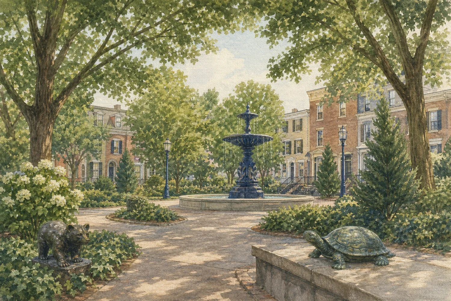 An illustration of Fitler Square, Philadelphia
