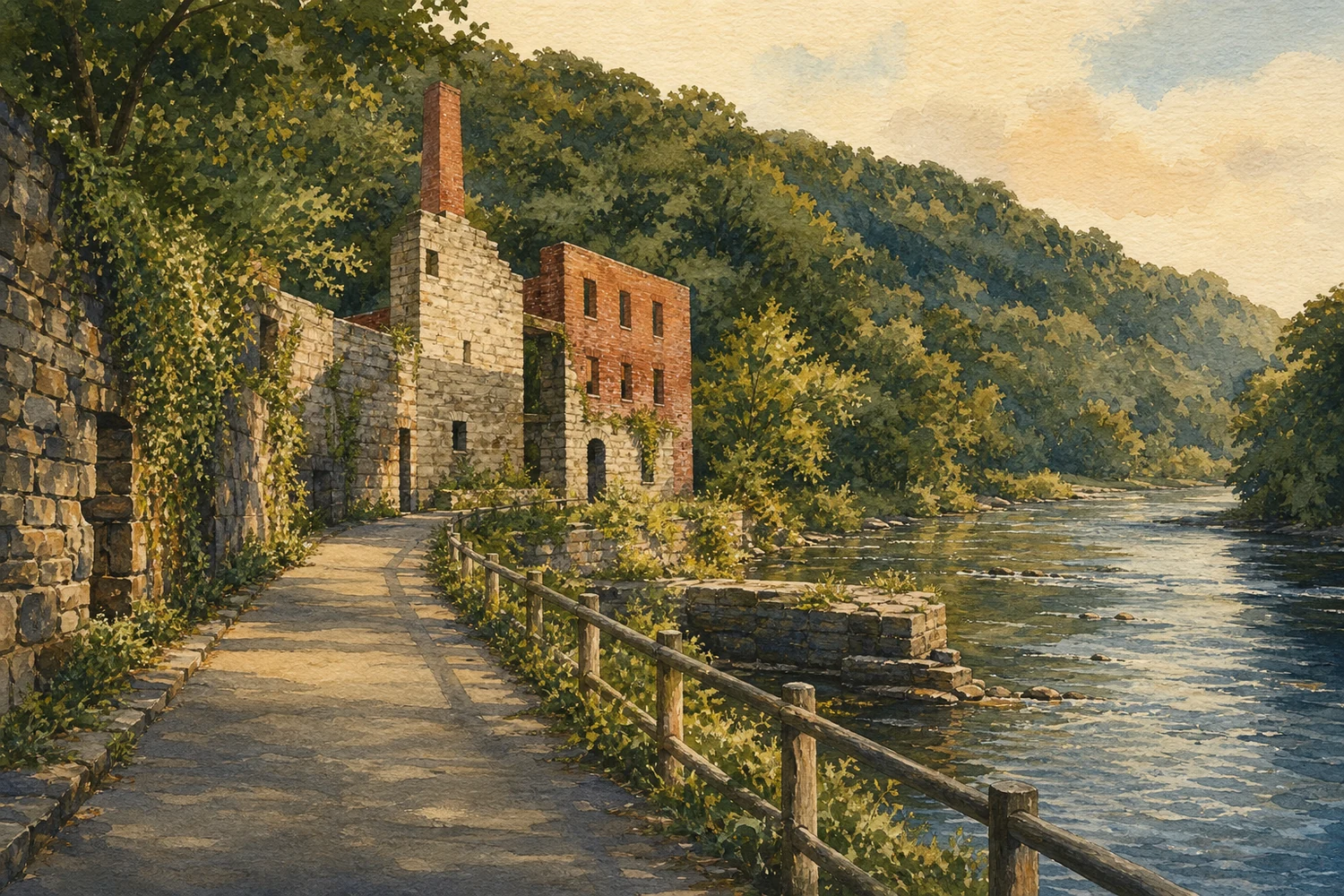 An illustration of Manayunk, Philadelphia