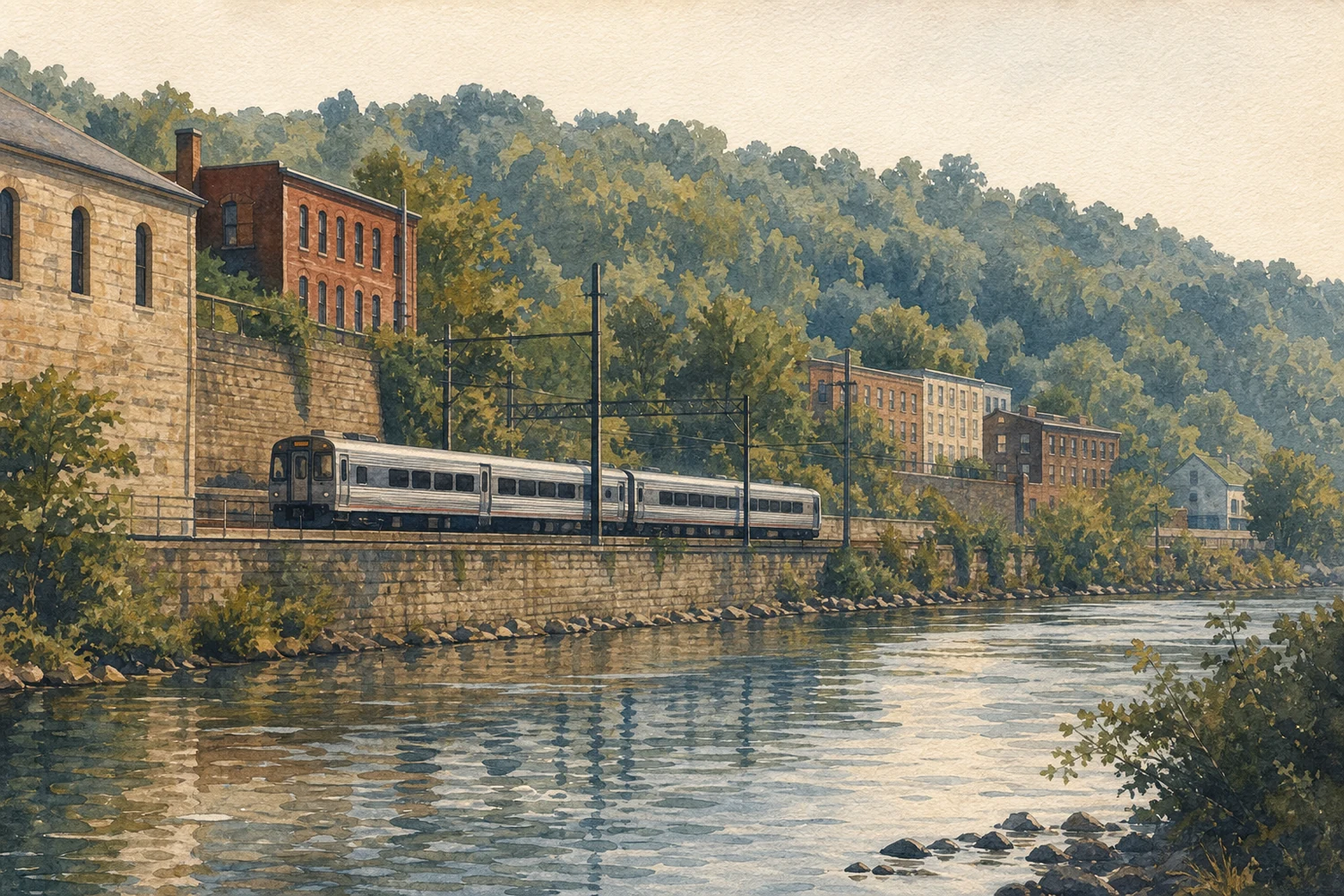An illustration of Manayunk, Philadelphia