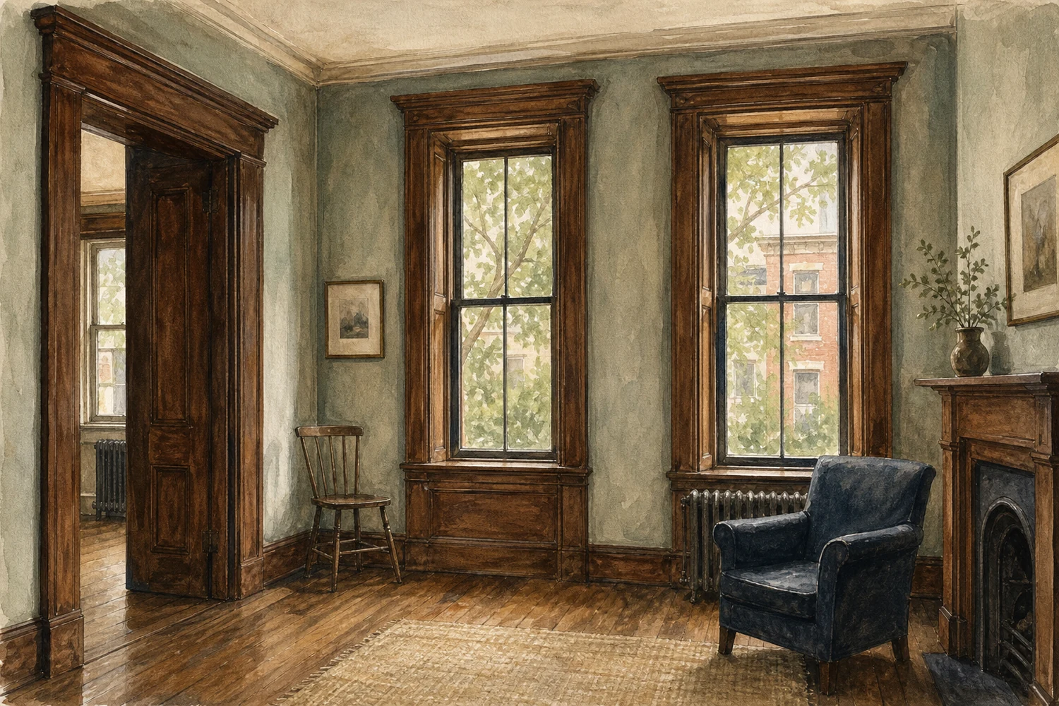 An illustration of Powelton Village, Philadelphia
