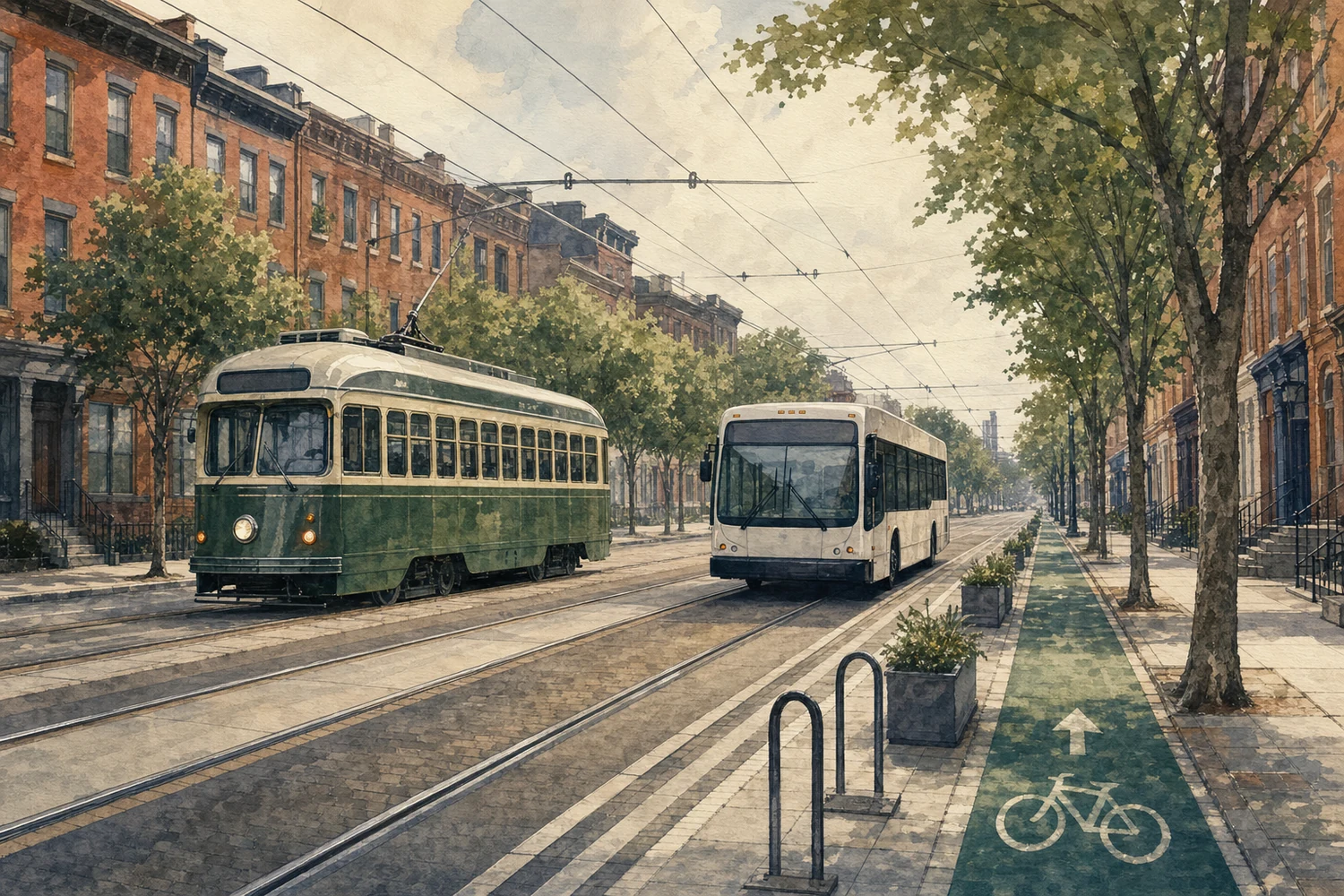 An illustration of Spring Garden, Philadelphia